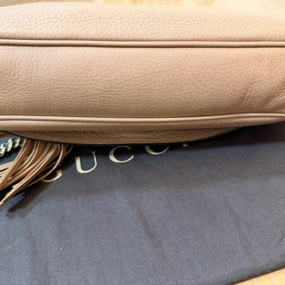 Gucci Tan Leather SoHo Flap Crossbody Bag - Picture 13 of 15